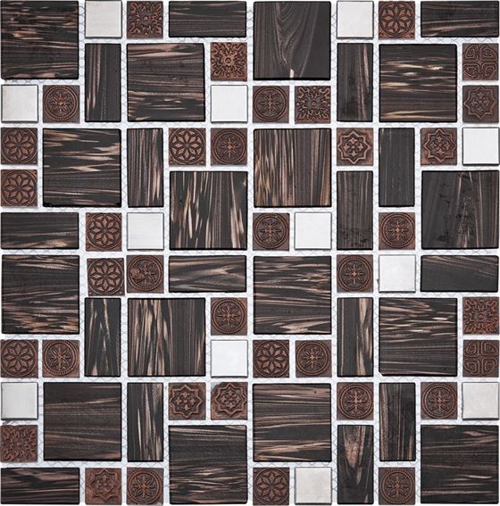 Mosaico de Cristal Retro / R-8824 Tyoko